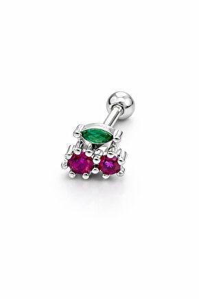 Gümüş Renkli Taşlı Piercing