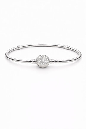 Taşlı Yuvarlak Kilitli Charm Takılan Bileklik