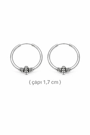 Gümüş Düğümlü 1,7 cm Halka Küpe
