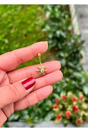 Cerrahi Çelik Örümcek Ağı Göbek Piercing