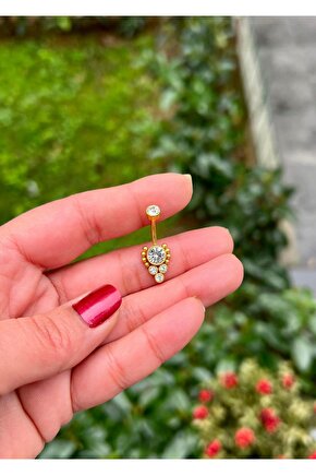 Cerrahi Çelik Çiçek Göbek Piercing