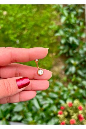 Cerrahi Çelik Tektaş Göbek Piercing