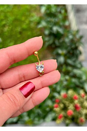 Cerrahi Çelik Kalp Göbek Piercing