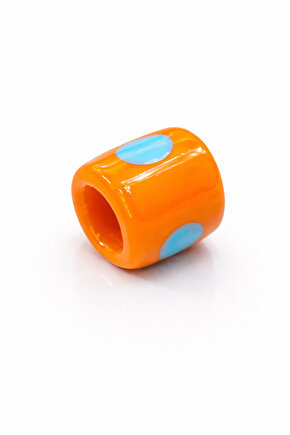 Turuncu Silindir Murano Cam Charm