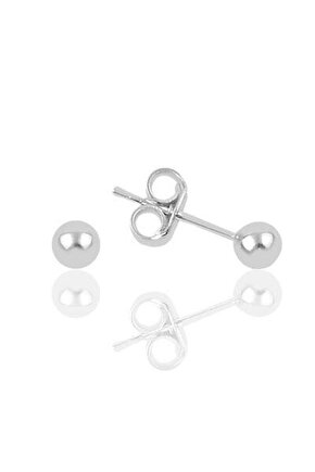 925 ayar gümüş 5 mm Top Küpe