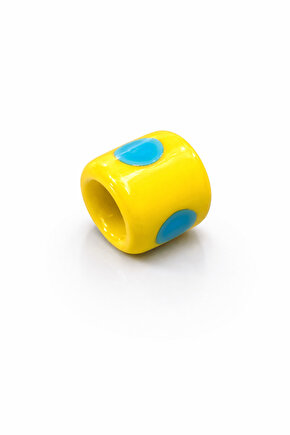 Sarı Silindir Murano Cam Charm