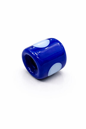Lacivert Silindir Murano Cam Charm