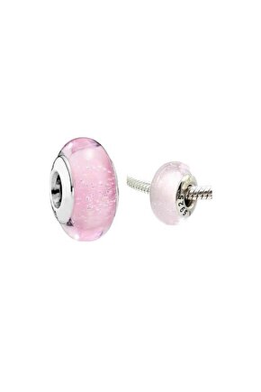 Pembe Simli Murano Charm