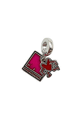 İkili Koşan Kalp Charm