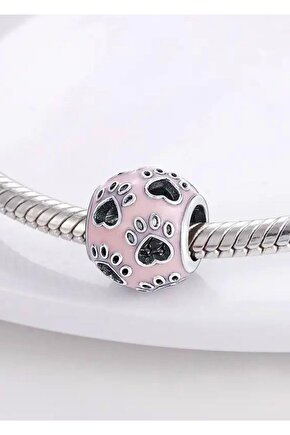 Pembe Kalp Taşlı Küre Charm