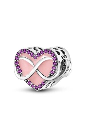 Sonsuzluk Pembe Kalp Charm