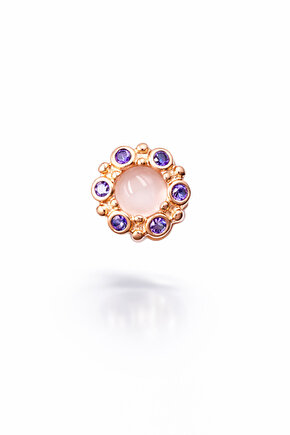 Mor Taşlı Rose Charm
