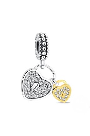 Sallantılı İkili Kalp Charm