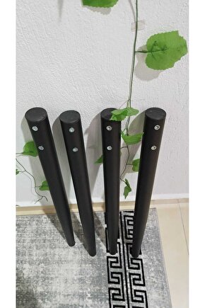 4 Adet Siyah Metal Masa Ayağı 72 Cm Mutfak Masası Ayağı