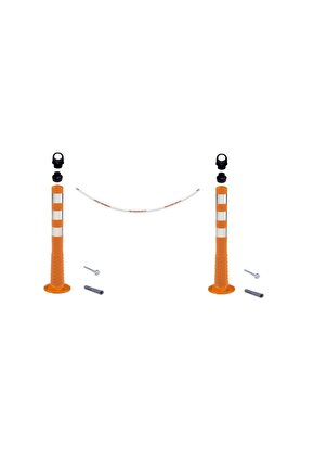 Otopark Koruyucu 2 adet 75 Cm Delinatör + 3 Metre 8 Mm Zincir+ 2 Delinatör Aparatı+ 2 zincir tutucu