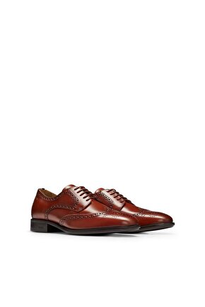 Brogue Detaylı Deri Derbi Ayakkabı