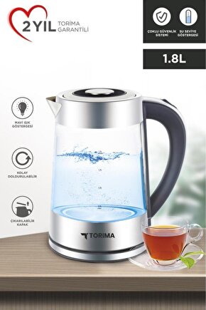 Cam Led Işıklı 1500W 1.8L Kettle Su Isıtıcı TY-S888-040