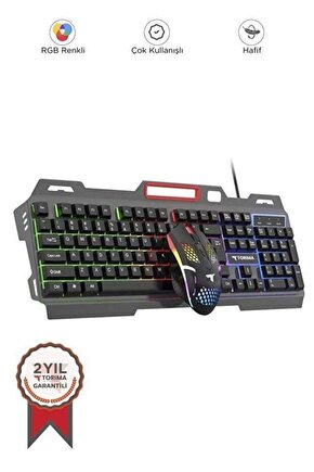 TMK-06 Siyah Gaming Rgb Işıklı Kablolu Q Klavye ve Mouse Seti