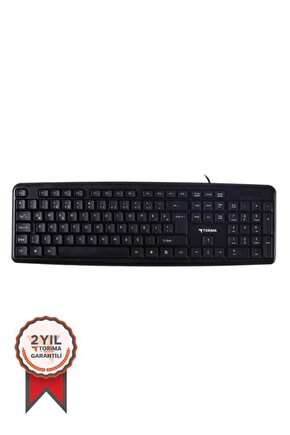 Kablolu Q Klavye Bilgisayar Ofis Klavyesi TK01 Siyah