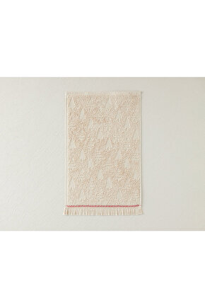 Yılbaşı Piny Pamuklu Jakarlı El Havlusu 30x45 Cm Bej