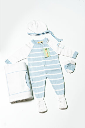 Yenidoğan 4lü Örme Triko Bebek Set