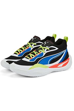 385841-04 Playmaker Basketbol Erkek Spor Ayakkabı BEYAZ-SİYAH