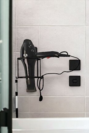Siyah Kurutma Makinesi Asma Aparatı Banyo Aksesuarı Güçlü Dc-5119