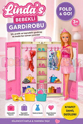 Lindanın Bebekli Gardırobu - Linda Dolap - Bebek Giysi Dolabı - Linda Gardırop - Gardrop
