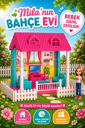 Milanın Bahçe Evi - Ev Oyuncak - Milanın Bahçe Ev Seti - Ev Seti - Rüya Evi - Oyun Evi