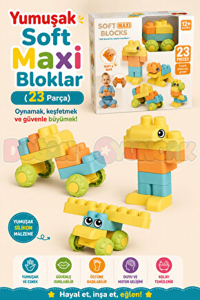 Yumuşak Soft Maxi Bloklar (23 Parça) - Soft Yumuşak Bloklar - Büyük Soft Lego Oyuncakları - Yumuşak