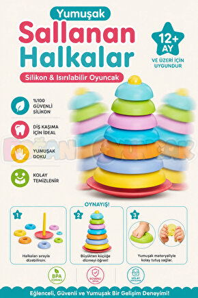 Yumuşak Sallanan Halkalar - Bebek Oyuncakları - Sallanan Halkalar Oyuncak - Yumuşak Lego - Soft Lego