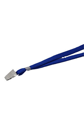 Kart Askı Ipi Mavi Metal Klipsli
