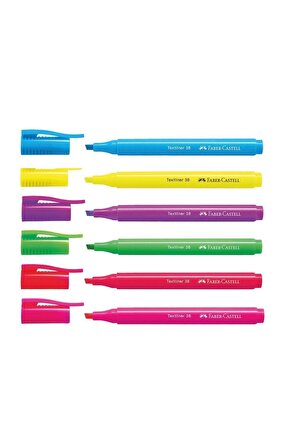 Fosforlu Kalem 38 Neon 6lı Set,Canlı Renkler, Su Bazlı Mürekkep, Ergonomik Tasarım