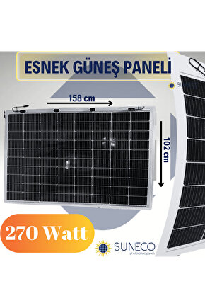 270 Watt Yarı Esnek Güneş Paneli Half Cut Monokristal Solar Güneş Paneli Karavan
