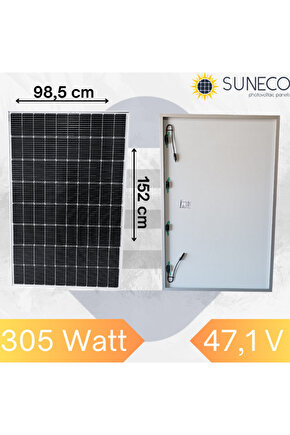 305w Watt Half-cut Monokristal Solar Yüksek Voltaj Güneş Paneli A Sınıf Karavan