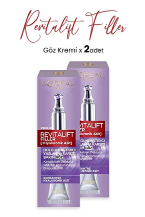 Loreal Paris Revitalift Filler Yaşlanma Karşıtı Göz Kremi 15 ml x 2 Adet