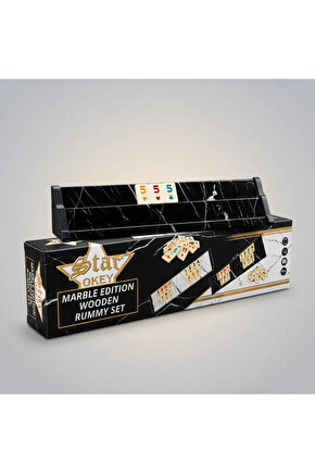STAR MARBLE EDITION MERMER DESEN AHŞAP ISTAKA AĞAÇ OKEY TAKIMI