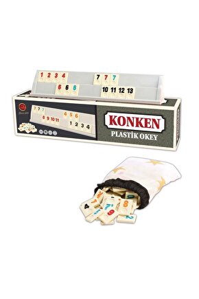 KONKEN PLASTİK ISTAKA MELAMİN KEMİK TAŞ OKEY TAKIMI 42,5 CM ISTAKA