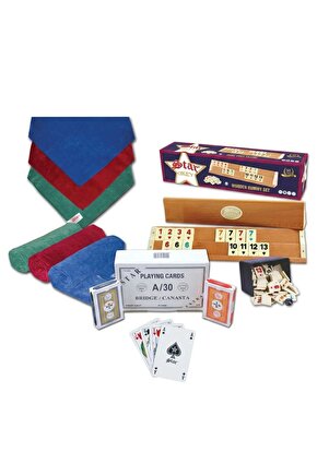 Star Okey Takımı-İskambil-Bridge-Okey Masa Örtüsü-Set