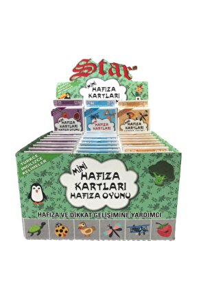 Eğitici 3lü Eşleştirme Kartları Hafıza Oyunu Türkçe Ingilizce Toplam 3 Farklı 162 Kart