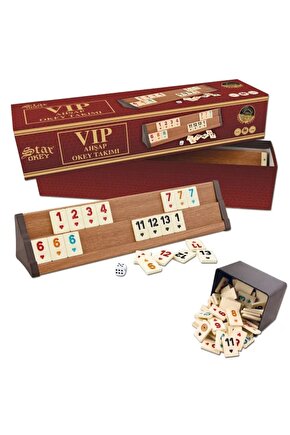 Vip Ahşap Okey Takımı Açık Renk