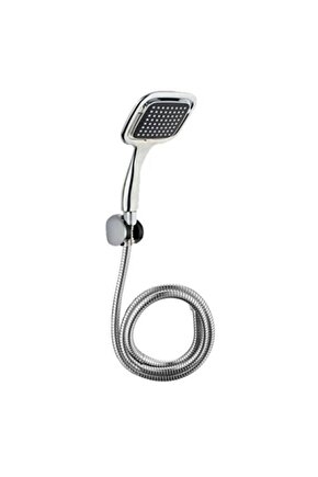 Siyah Kare Banyo Duş Seti Hortum Mafsal Ve Başlık Set