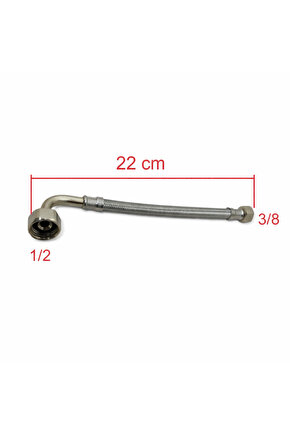Sanica Gömme Rezervuar Uyumlu 12 x 38 Dirsekli Fleks Hortum 22 cm
