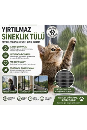 YIRTILMAZ SİNEKLİK KEDİ TELİ(TÜLÜ) PET TÜL (EN :140CM-BOY :100CM) 140X100