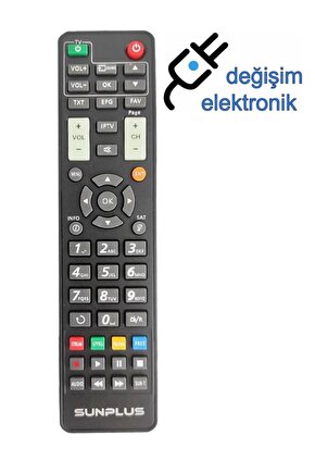 Sunplus Falcon Hd Uydu Logolu Orjinal Kumandası