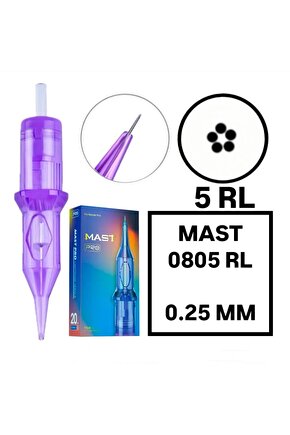 Pro Cartridges 1 Kutu - Pro - 0805RL - 0.25 mm - Kartuş ve Kalıcı Makyaj İğnesi