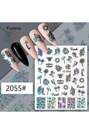 Hologram Yaprak Çiçek Güvercin Arı Sticker J0-2055
