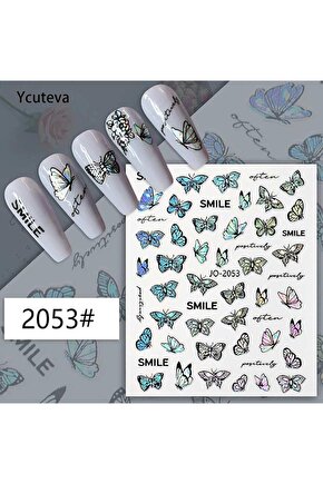 Hologram Kelebek Yazı Sticker J0-2053