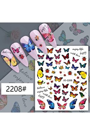 Kelebek Uğur Böceği Sticker J0-2208