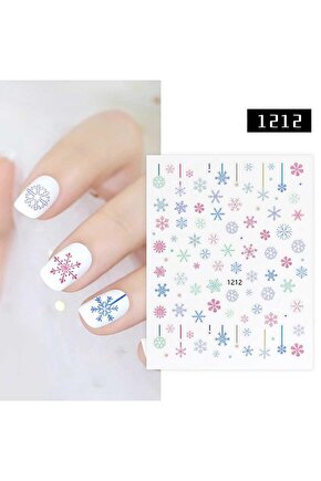 Buz Kristalleri Kar Taneleri ve Çizgili Sticker J0-1212